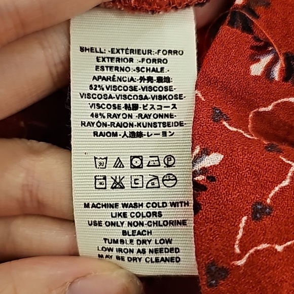 Free People Floral Romper S Red - Picture 9 of 10